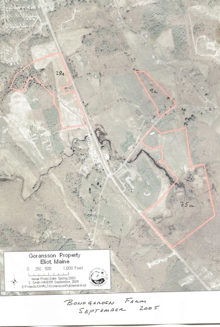 2005 satellite view showing all but 1 Bondgarden parcel (adjacent fields used but not owned)
