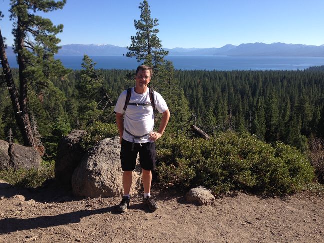 mountain bike ride day before (Tallac in background)
