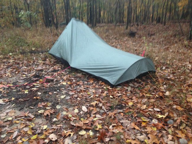 alone in tent on mountain top in VA on 10/22 - cold windy night
