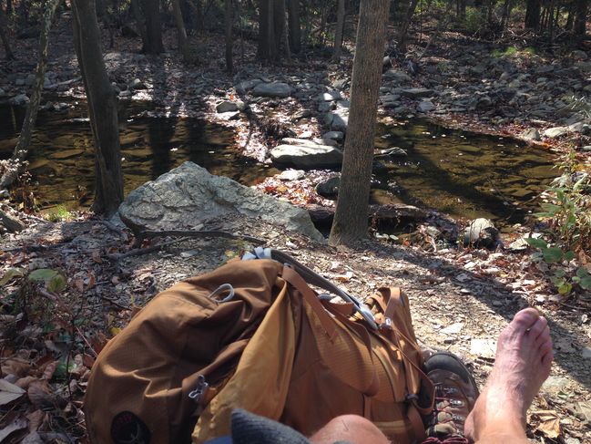 purifying water and maintaining feet an Antietam Creek

