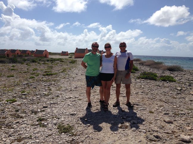 Todd, Judy, Paul at Orange slave huts
