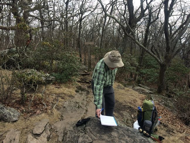 Scott (Michigan) signing Springer Mtn. register
