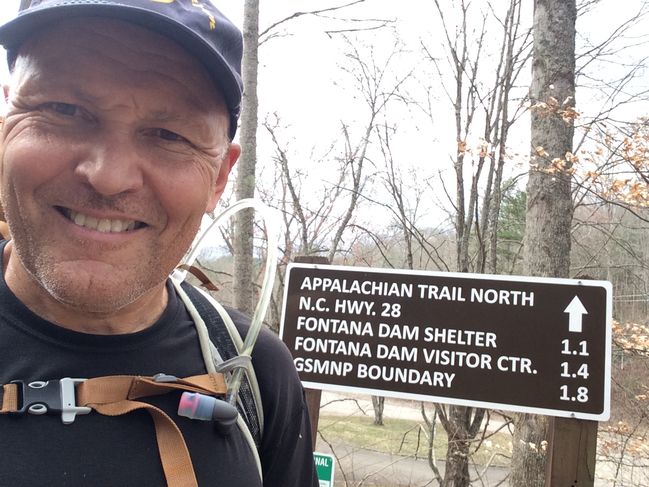 Leaving the trail just before the Great Smoky National Park
