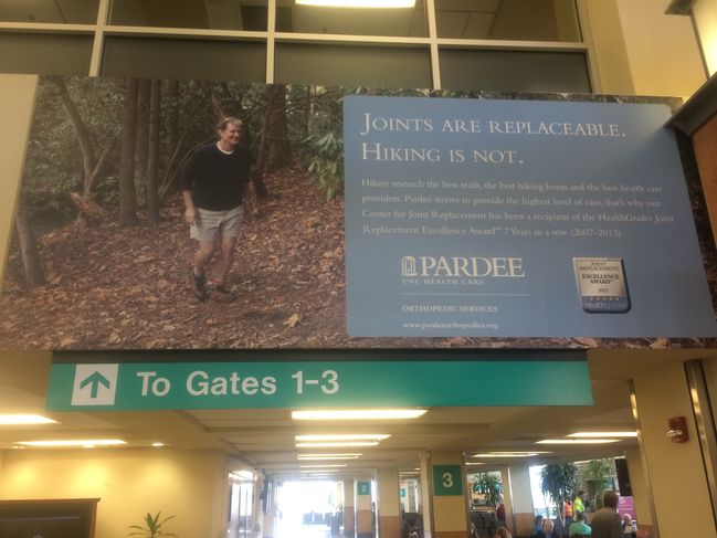 Unbelievable serendipity - first billboard in Asheville, NC airport
