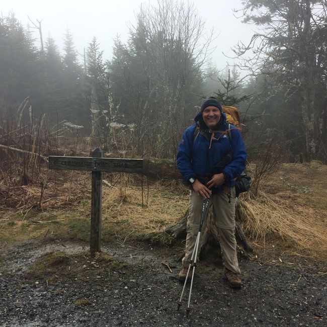 near top of Clingman's Dome - highest pt. on AT
