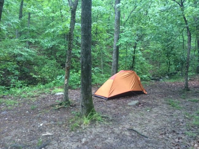 Tenting alone at Matt's Creek Shelter 
