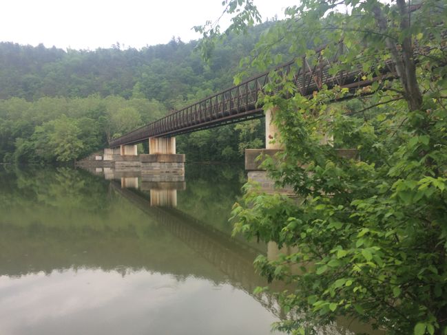 James River footbridge longest footbridge on AT
