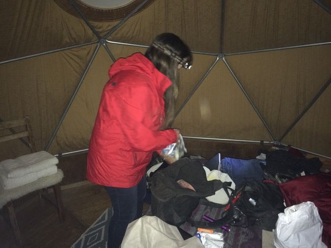 Inside eco dome at eco camp
