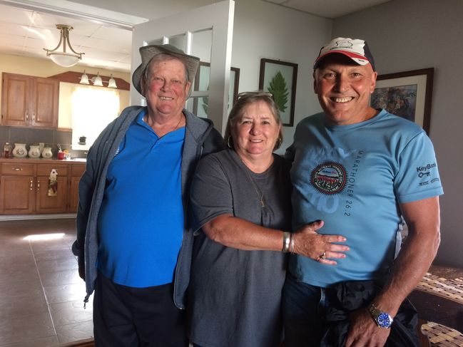 With cousin Mary Lou Nason and her husband Merle in their home in St. John
