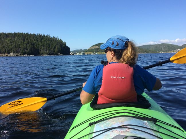 Sea kayaking in Gros Morne National Park on 8/28

