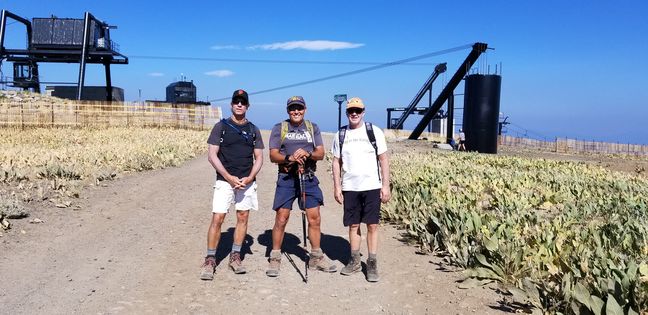 8/24 descending from PCT to tram with Bill and Paul C.
