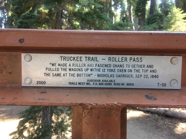 8/25 Roller Pass - monument to pioneers who hoisted covered wagons up by chains pulled by oxen
