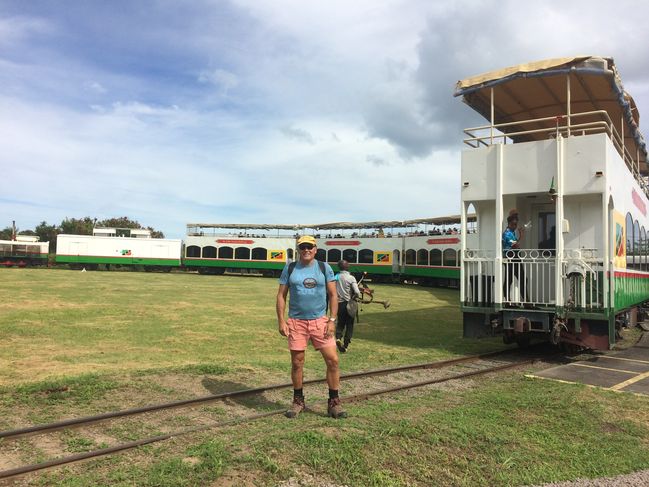 Tourist train on converted narrow gauge sugar cane railway
