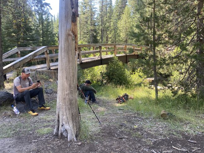 8/8/20 SOBO secion hikers at North Fork Feather River
