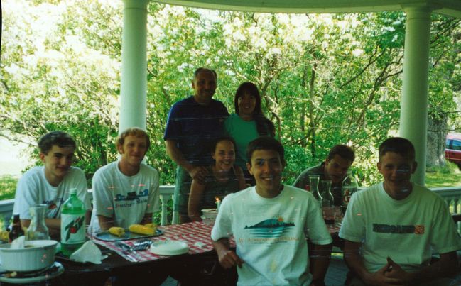 BBQ on Bondgarden Porch with HS friends
