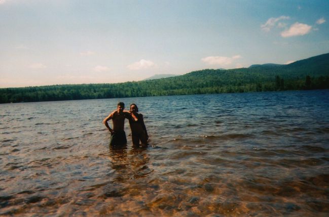 Peter and Jenny swimming in the White Mountains
