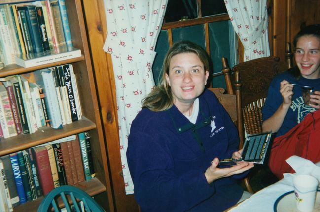 Coach Christina Riley with Marshwood X-country team 2002
