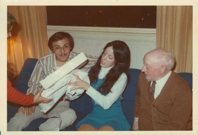 Christmas 1974, Emil (Farfar) visiting for upcoming P&H wedding

