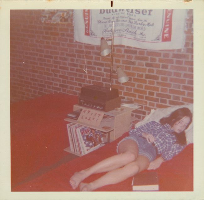 Helen Sleeping on Paul's bed in East Dormitory Brandeis Spring 1972
