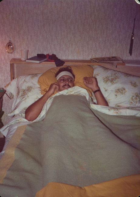 Paul home sick from Brandeis 1973 or 74
