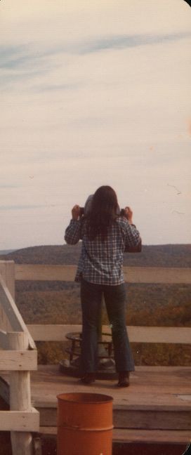 Helen and Paul Fall drive in Triumph Spitfire to Mohawk Trail 1973
