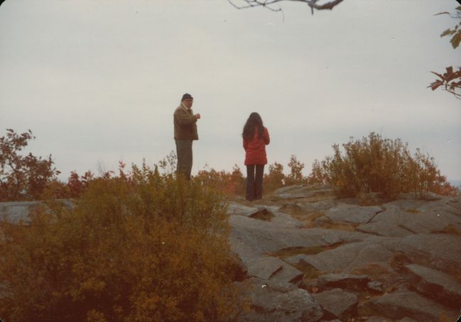 Ake and Helen on Fall drive to Mohawk Trail in 1974
