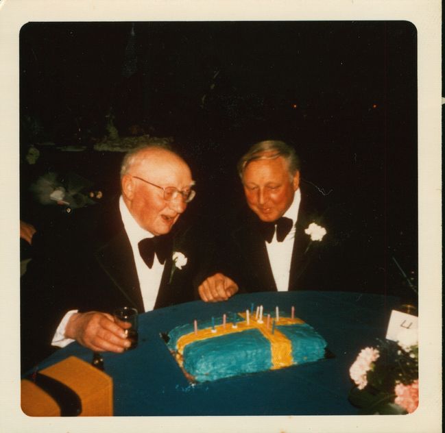 Emil o Ake Goransson at P&H wedding with special BDAY cake for Emil and Ake's nearby BDAYS
