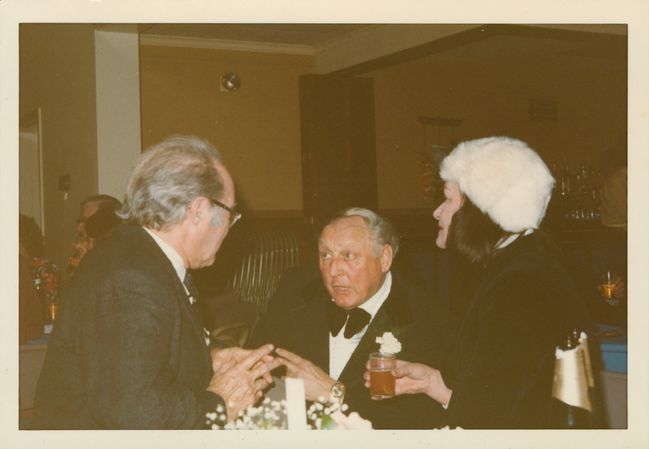 Sam and Mrs. Haldeman with Ake in middle at P&H wedding
