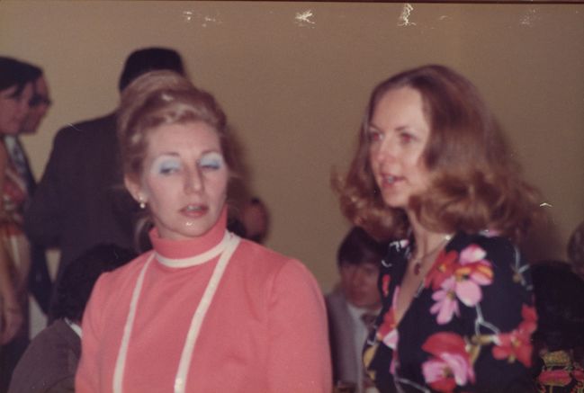 Pat Harrison (Ake's secretary) and Ed Vitagliano's wife at P&H wedding
