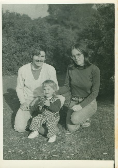 Real, Marjolaine and Vicki Mercier in Algeria picnic 1976
