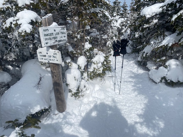 Signpost at summit
