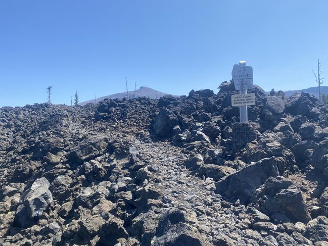 8/8/21 Looking south at sisters from Mackenzie Pass over lava fields
