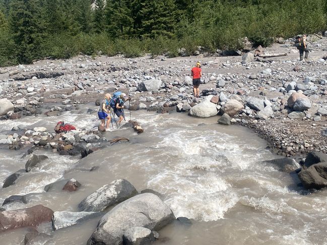 8/12/21 ford of glacial melt stream from Mt. Hood
