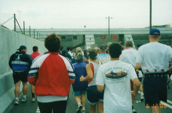 Jenny and Peter about to enter one of the tunnels that together with bridges comprise the Oresund crossing from Denmark to Sweden
