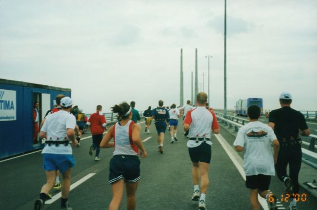 View of Jenny and Peter  leaving Denmark during 2000 Broloppet
