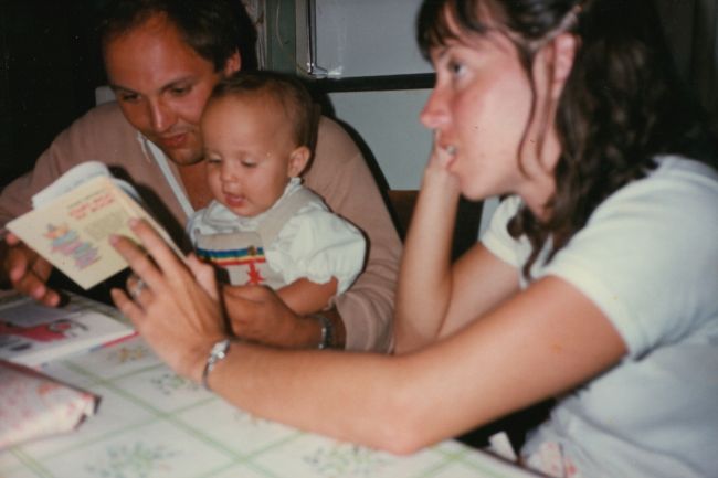 Summer 1984: Barbersson, Wells Beach, belated first birthday party for Jenny
