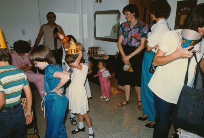 Jenny at birthday party for child of one of our church friends
