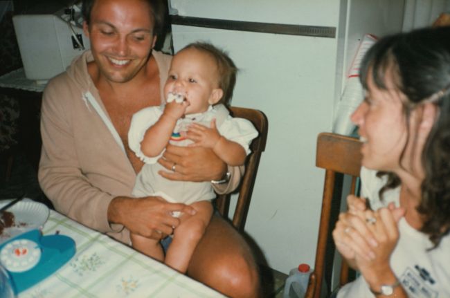 Summer 1984: A belated first birthday for Jenny at Wells Beach house Barbersson
