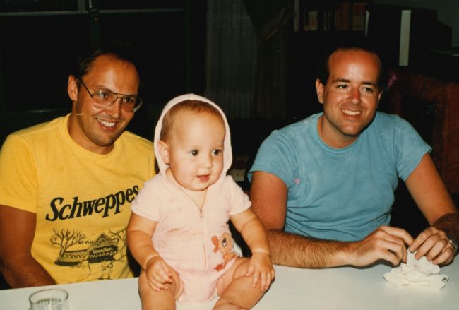 Paul, Jenny, Lenny during Lenny and Peg's visit around Feb. 1984

