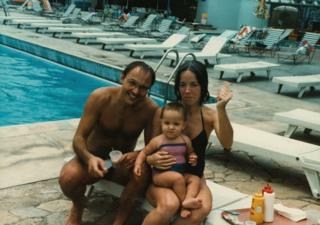 Paul, Jenny, Helen at Club Tachira in Spring 1984
