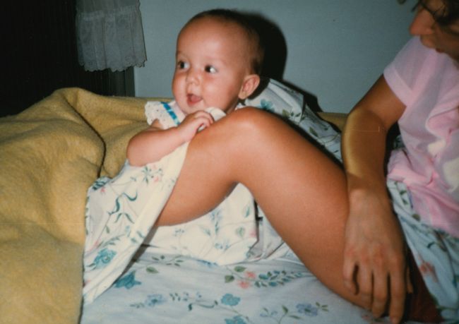 1983 Christmas visit: Jenny in Leslie's bed
