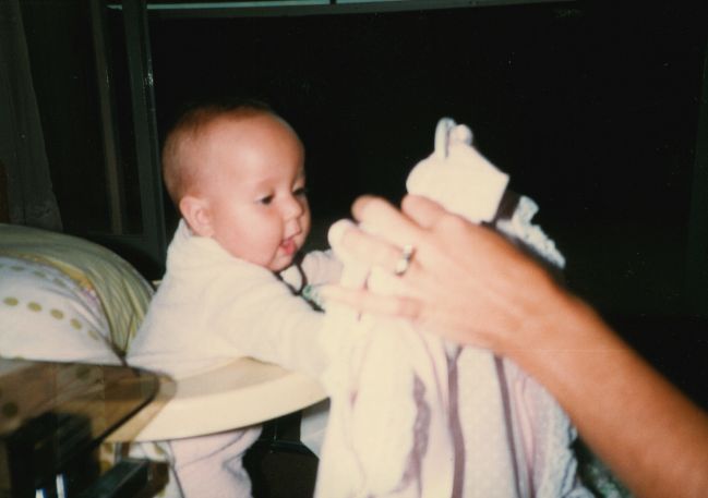 1983 Christmas: Jenny already likes Christmas presents
