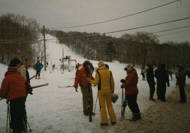 Looking up at Main slope, rope tow on left
