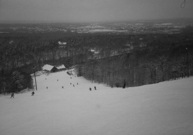 Main slope looking down on Route 138
