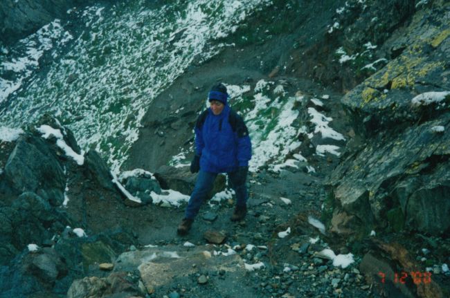 Helen descending from Hornli Hutte
