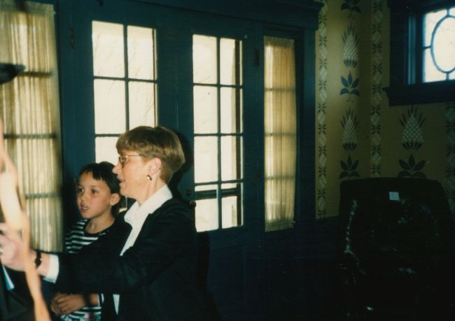 Jenny and Phylls at our original upright piano
