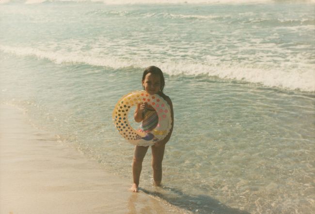 Jenny on beach in Puerto Escondido
