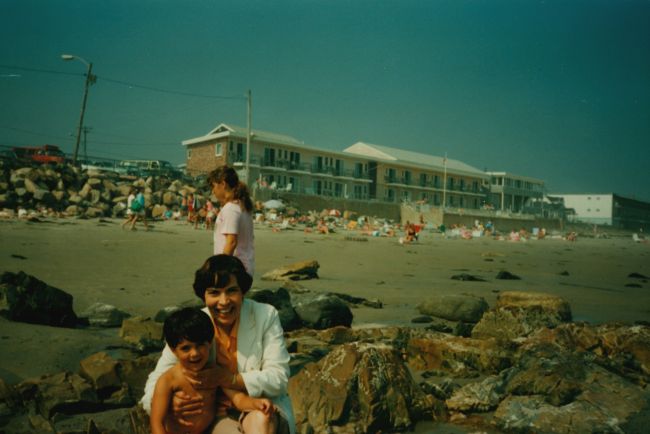 Nana and Peter Wells Beach 1989
