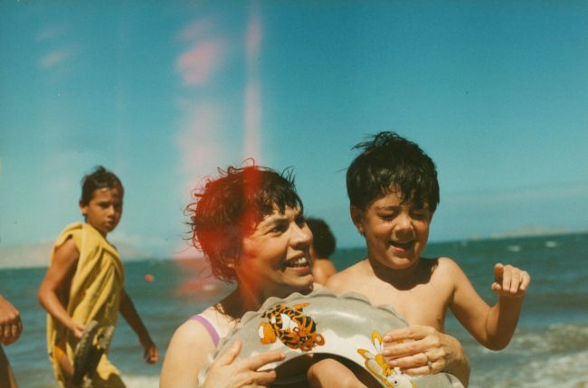 Nana and Peter Wells Beach 1989
