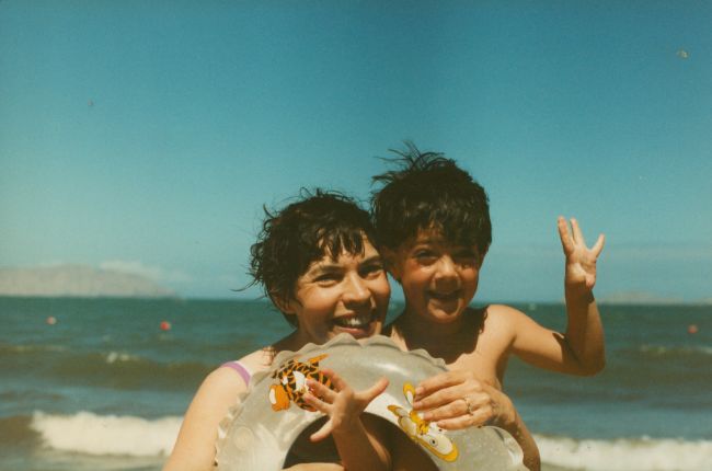 Nana and Peter Wells Beach 1989
